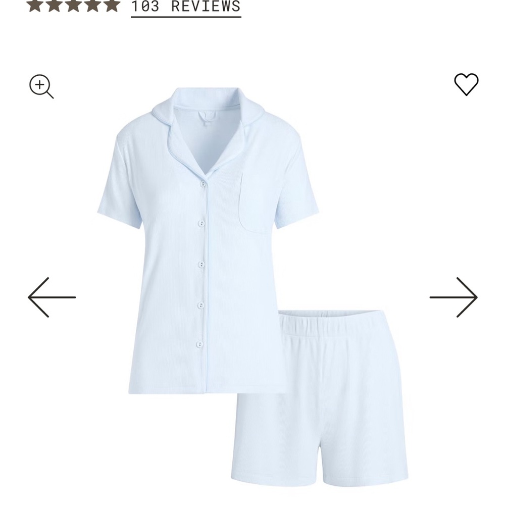 NWT SKIMS Soft Lounge sleep set Blue Quartz S